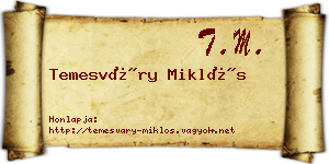 Temesváry Miklós névjegykártya
