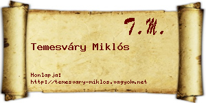 Temesváry Miklós névjegykártya